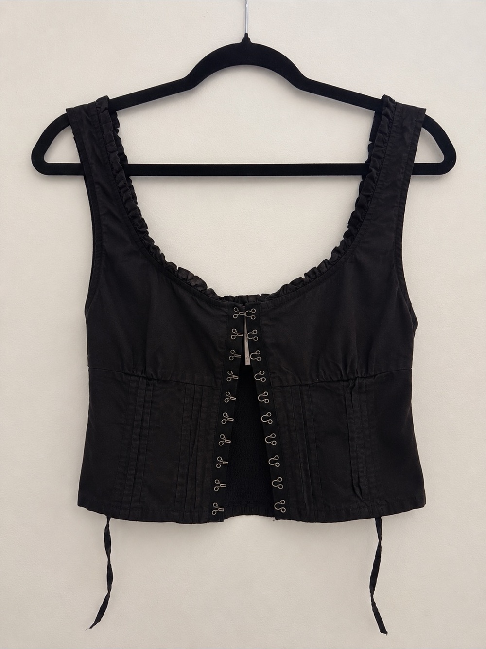 Free People Black Corset Hook & Eye Top
